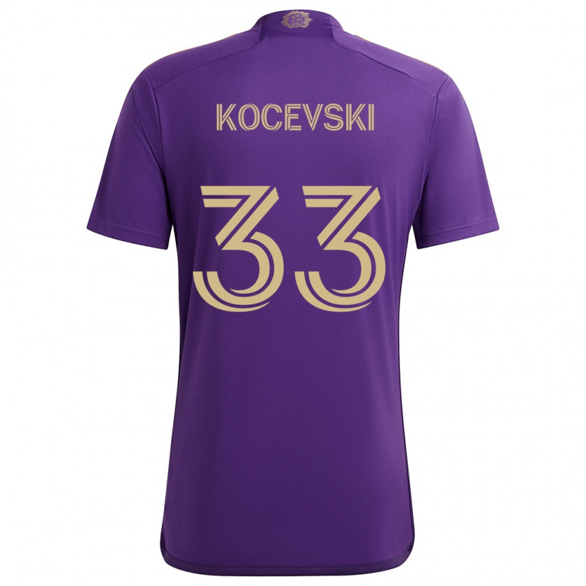 Kinderen Jeorgio Kocevski #33 Paars Geel Thuisshirt Thuistenue 2024/25 T-Shirt