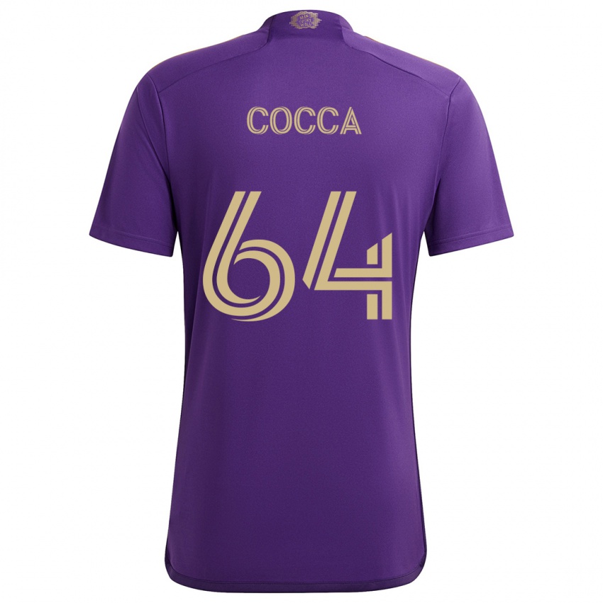 Kinderen Manuel Cocca #64 Paars Geel Thuisshirt Thuistenue 2024/25 T-Shirt