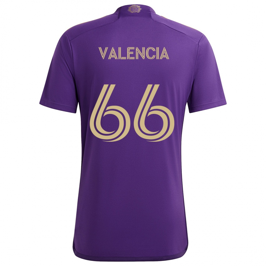 Kinderen Yeiler Valencia #66 Paars Geel Thuisshirt Thuistenue 2024/25 T-Shirt