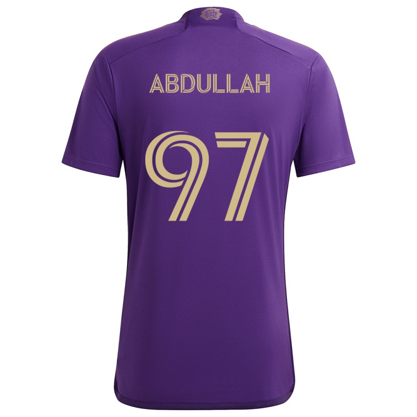 Kinderen Majed Abdullah #97 Paars Geel Thuisshirt Thuistenue 2024/25 T-Shirt