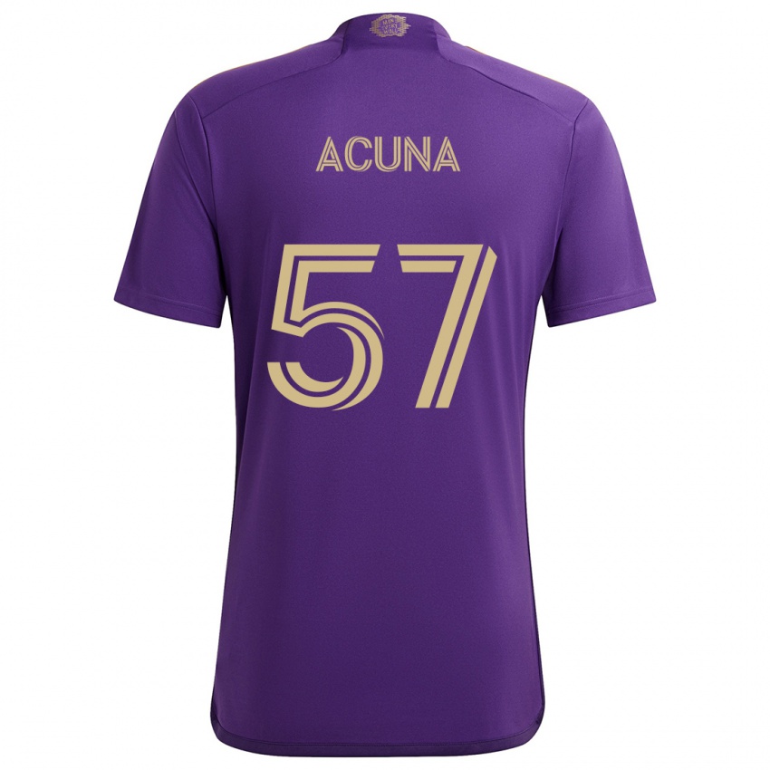 Kinderen Cristofer Acuña #57 Paars Geel Thuisshirt Thuistenue 2024/25 T-Shirt