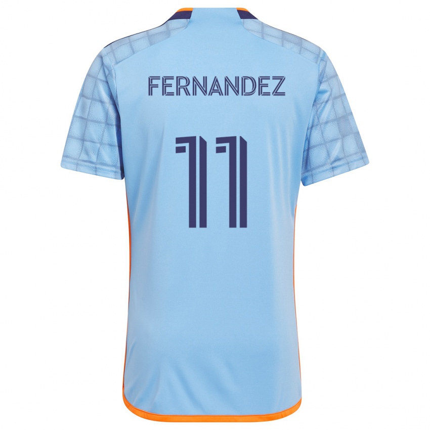 Kinderen Julián Fernández #11 Blauw Oranje Thuisshirt Thuistenue 2024/25 T-Shirt