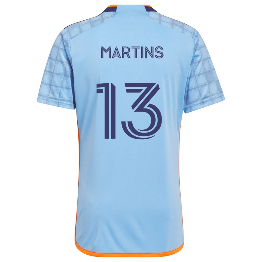 Kinderen Thiago Martins #13 Blauw Oranje Thuisshirt Thuistenue 2024/25 T-Shirt