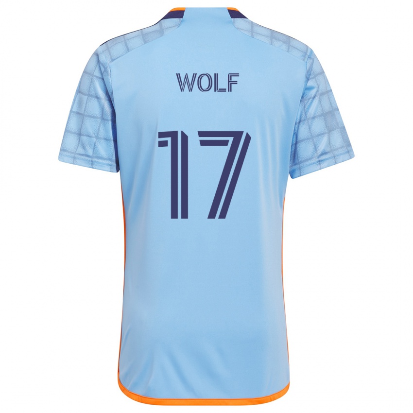 Kinderen Hannes Wolf #17 Blauw Oranje Thuisshirt Thuistenue 2024/25 T-Shirt