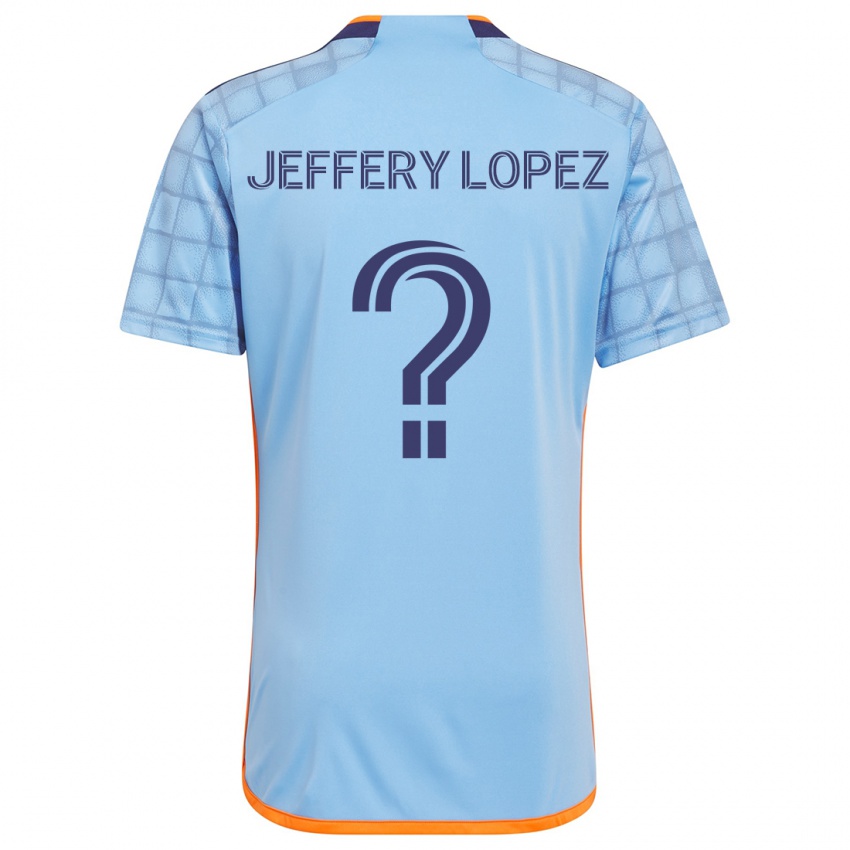 Kinderen Jeffery López #0 Blauw Oranje Thuisshirt Thuistenue 2024/25 T-Shirt