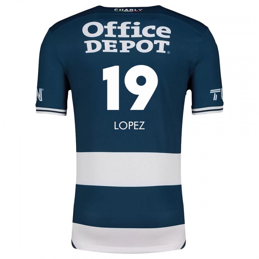 Kinderen Javier Eduardo López #19 Blauw Wit Thuisshirt Thuistenue 2024/25 T-Shirt