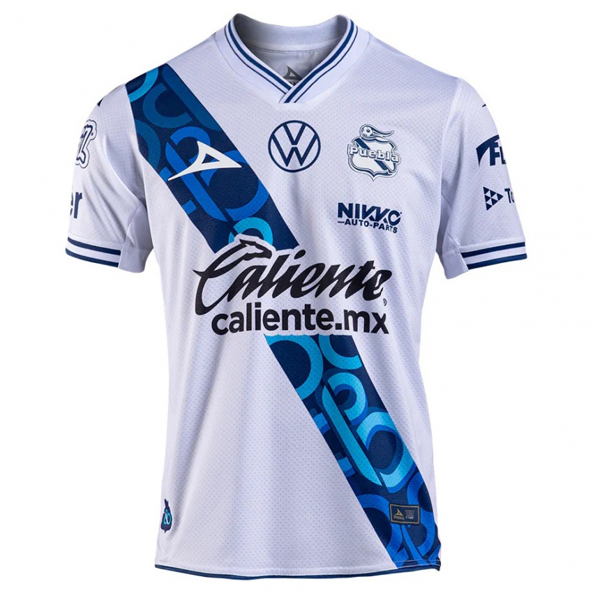 Kinderen José Pachuca #204 Wit Marineblauw Thuisshirt Thuistenue 2024/25 T-Shirt