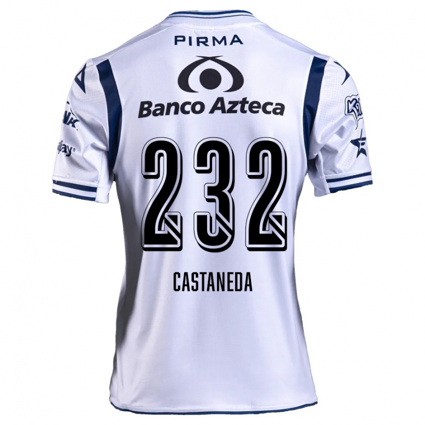 Kinderen Ángel Castañeda #232 Wit Marineblauw Thuisshirt Thuistenue 2024/25 T-Shirt