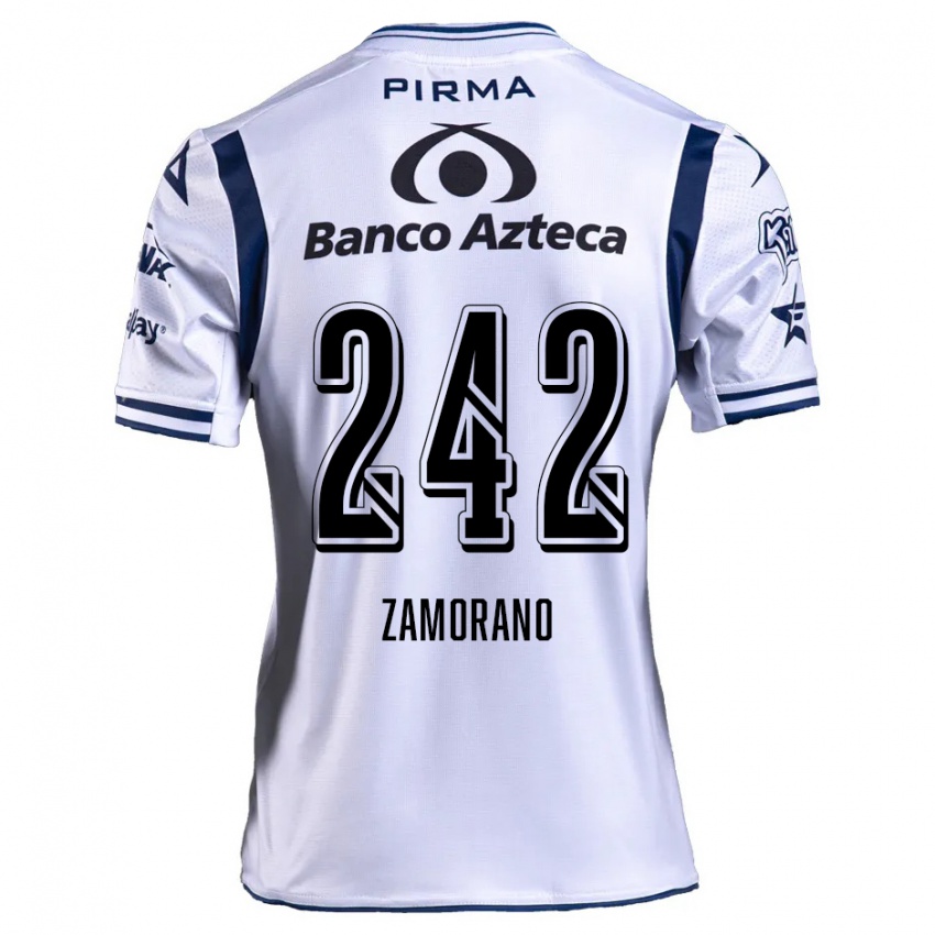 Kinderen Leonardo Zamorano #242 Wit Marineblauw Thuisshirt Thuistenue 2024/25 T-Shirt