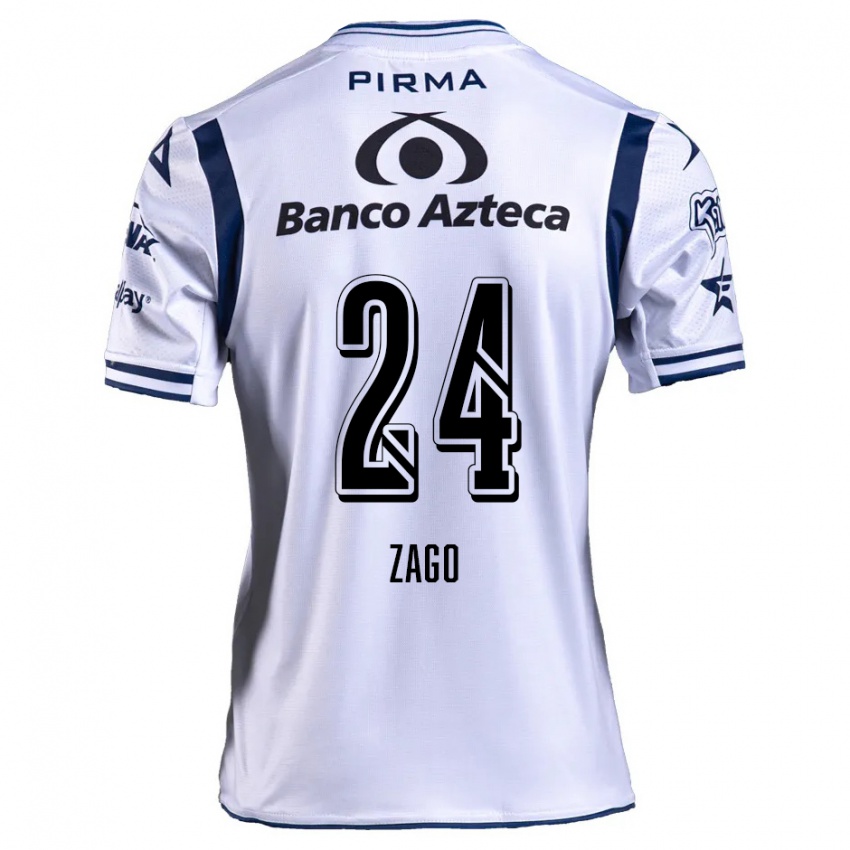 Kinderen Diego Zago #24 Wit Marineblauw Thuisshirt Thuistenue 2024/25 T-Shirt