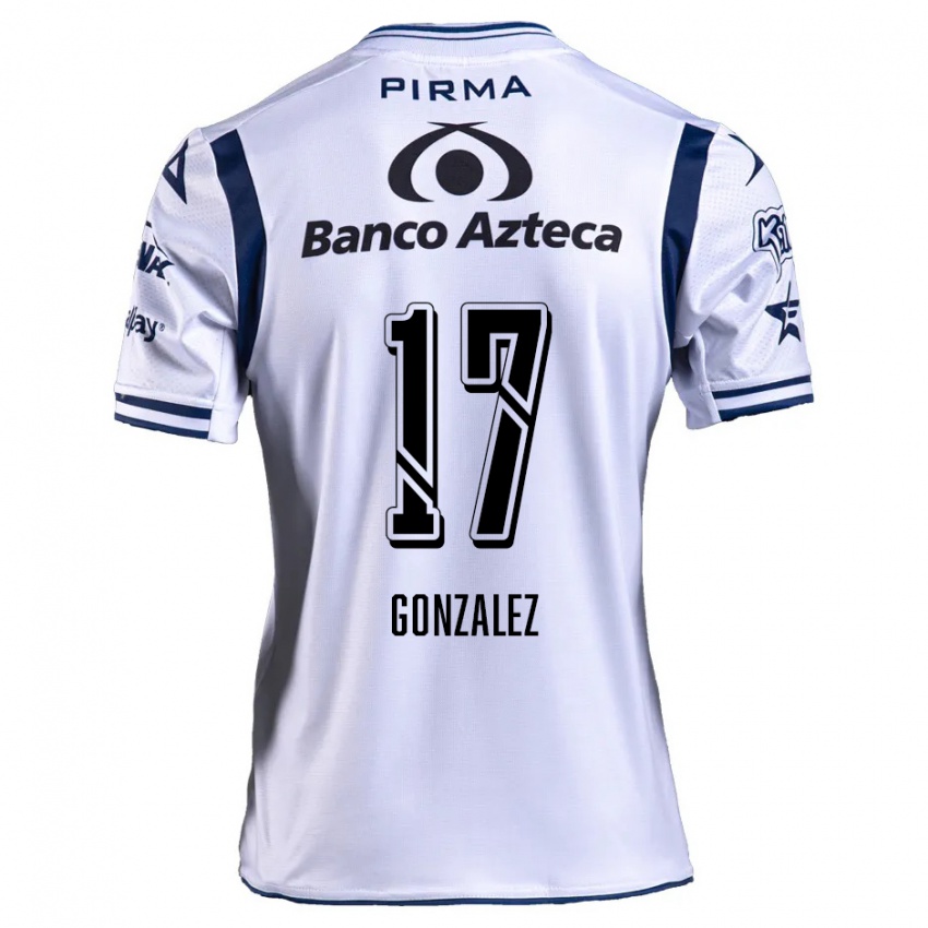 Kinderen Andrea González #17 Wit Marineblauw Thuisshirt Thuistenue 2024/25 T-Shirt