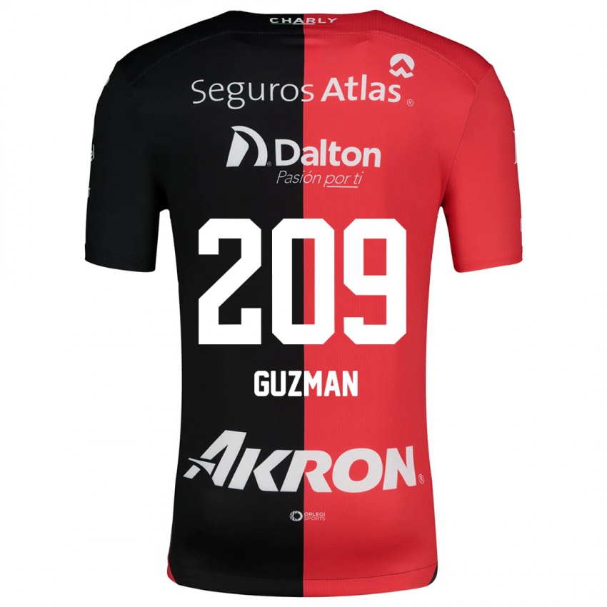 Kinderen Jorge Guzmán #209 Rood Zwart Thuisshirt Thuistenue 2024/25 T-Shirt