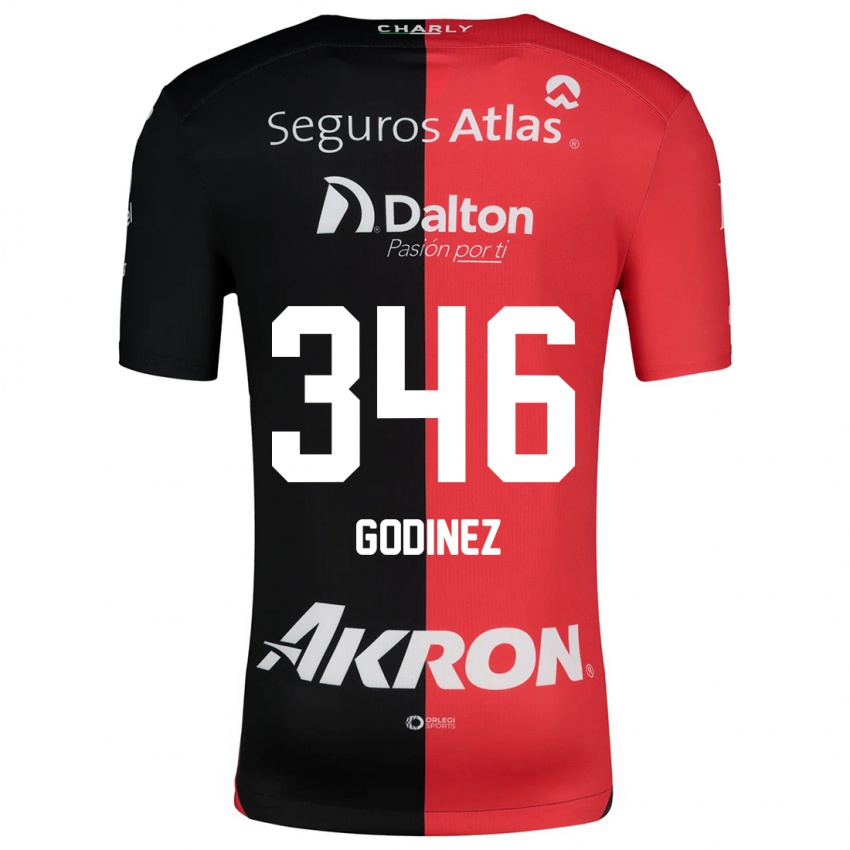 Kinderen Olmo Godínez #346 Rood Zwart Thuisshirt Thuistenue 2024/25 T-Shirt