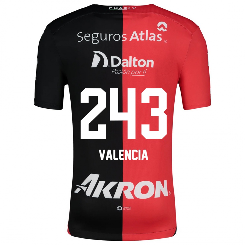 Kinderen Luis Valencia #243 Rood Zwart Thuisshirt Thuistenue 2024/25 T-Shirt