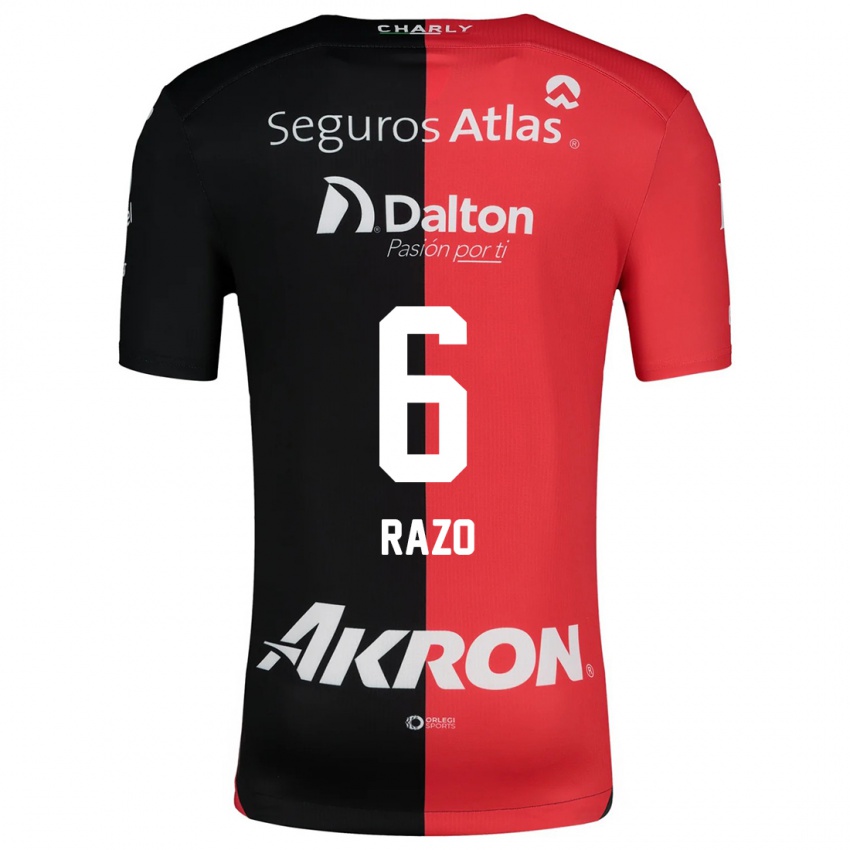 Kinderen Valeria Razo #6 Rood Zwart Thuisshirt Thuistenue 2024/25 T-Shirt