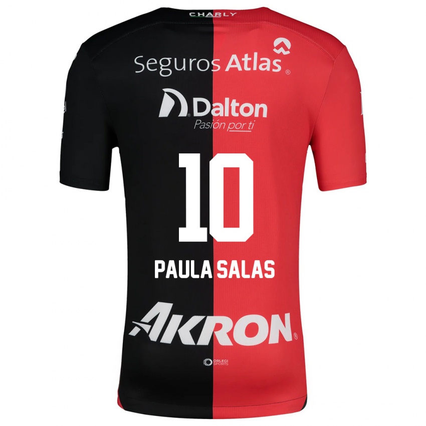 Kinderen María Paula Salas #10 Rood Zwart Thuisshirt Thuistenue 2024/25 T-Shirt