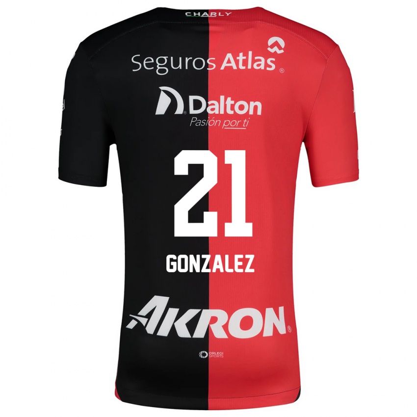 Kinderen Sarahí González #21 Rood Zwart Thuisshirt Thuistenue 2024/25 T-Shirt