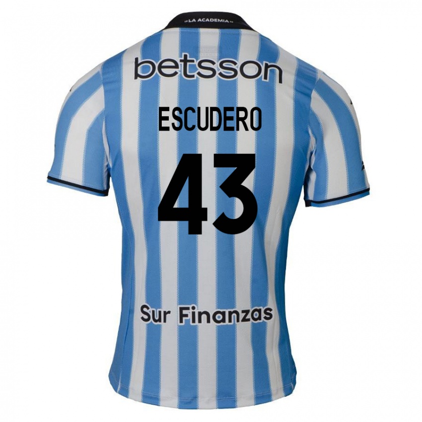 Kinderen Gonzalo Escudero #43 Blauw Wit Zwart Thuisshirt Thuistenue 2024/25 T-Shirt