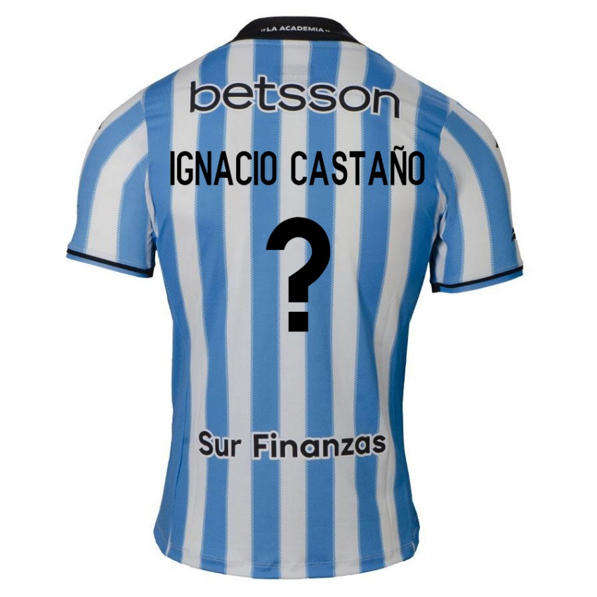 Kinderen Juan Ignacio Castaño #0 Blauw Wit Zwart Thuisshirt Thuistenue 2024/25 T-Shirt