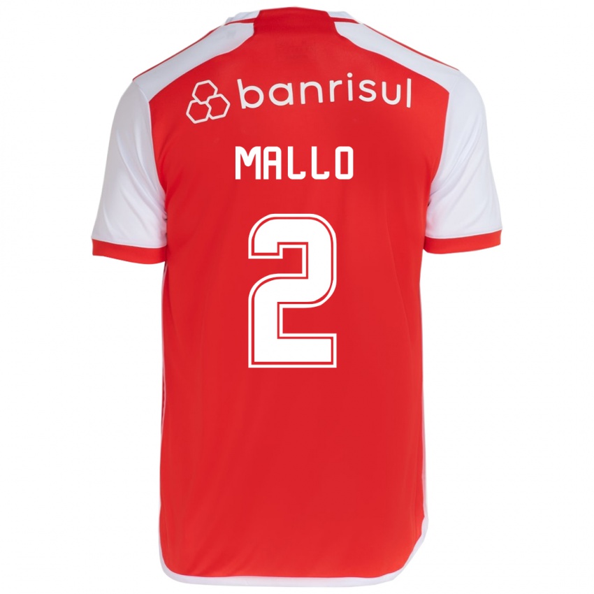 Kinderen Hugo Mallo #2 Rood Wit Thuisshirt Thuistenue 2024/25 T-Shirt