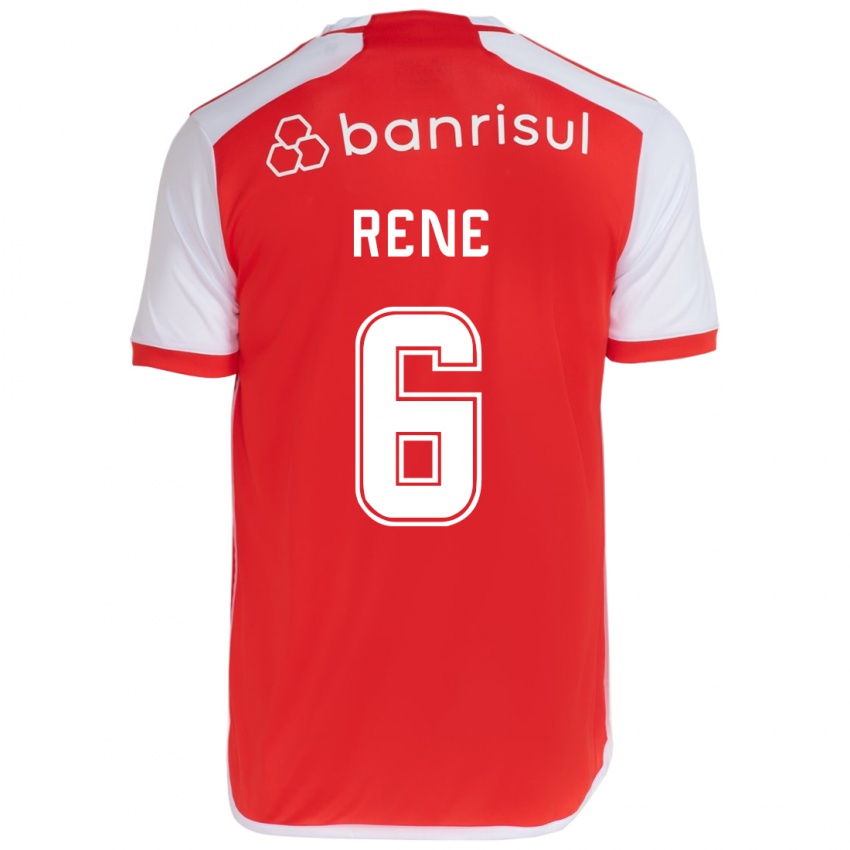 Kinderen Rene #6 Rood Wit Thuisshirt Thuistenue 2024/25 T-Shirt