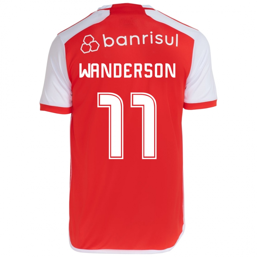 Kinderen Wanderson #11 Rood Wit Thuisshirt Thuistenue 2024/25 T-Shirt