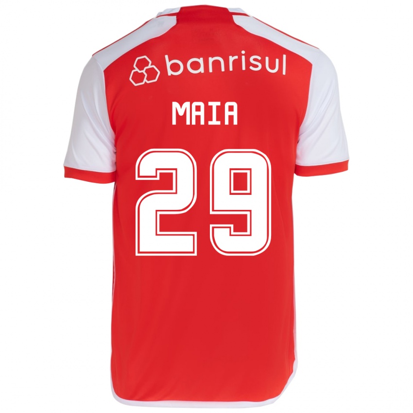 Kinderen Thiago Maia #29 Rood Wit Thuisshirt Thuistenue 2024/25 T-Shirt