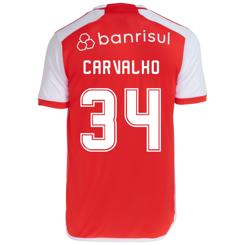 Kinderen Gabriel Carvalho #34 Rood Wit Thuisshirt Thuistenue 2024/25 T-Shirt