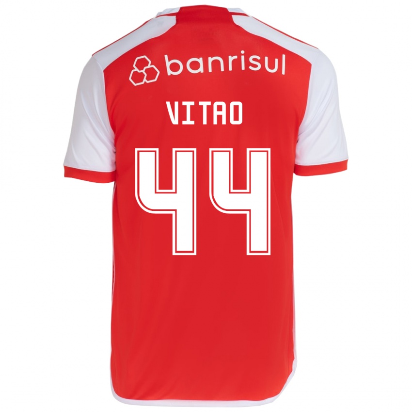 Kinderen Vitão #44 Rood Wit Thuisshirt Thuistenue 2024/25 T-Shirt