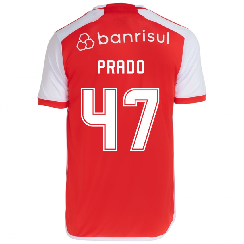 Kinderen Gustavo Prado #47 Rood Wit Thuisshirt Thuistenue 2024/25 T-Shirt