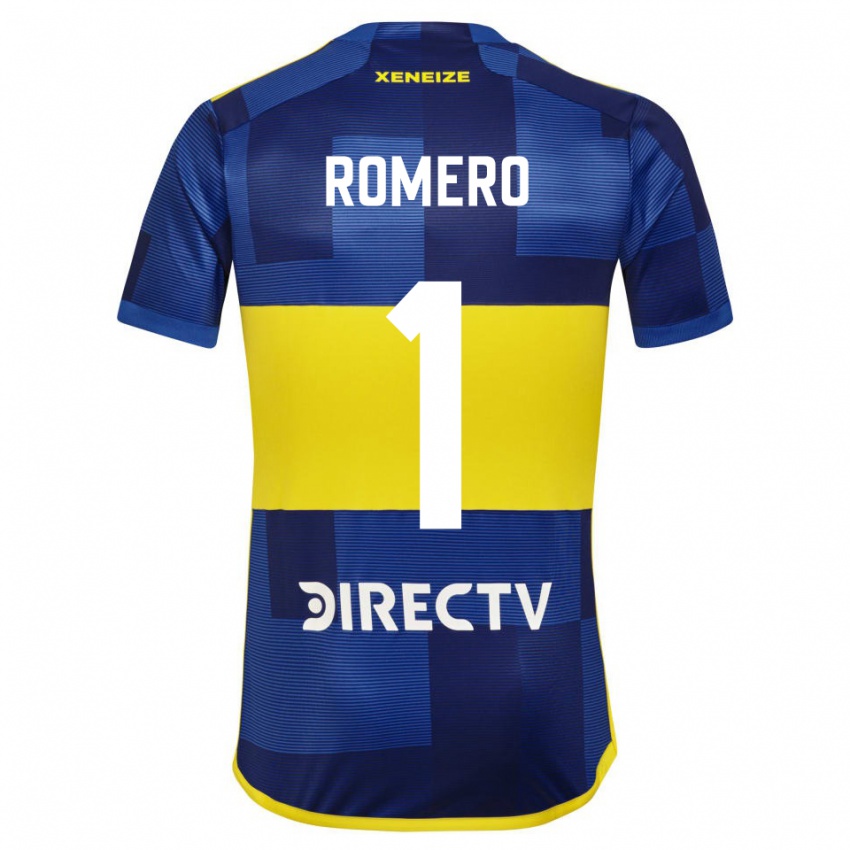 Kinderen Sergio Romero #1 Blauw Geel Thuisshirt Thuistenue 2024/25 T-Shirt