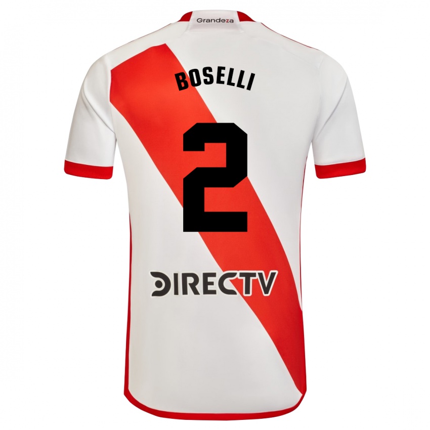 Kinderen Sebastián Boselli #2 Wit Rood Thuisshirt Thuistenue 2024/25 T-Shirt