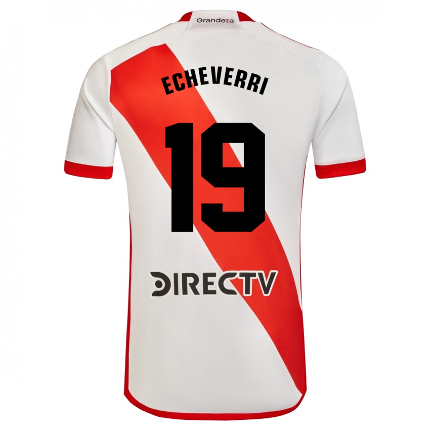 Kinderen Claudio Echeverri #19 Wit Rood Thuisshirt Thuistenue 2024/25 T-Shirt