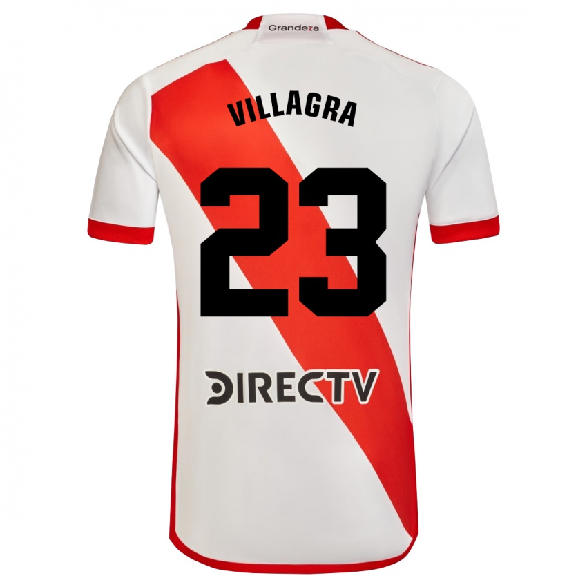 Kinderen Rodrigo Villagra #23 Wit Rood Thuisshirt Thuistenue 2024/25 T-Shirt