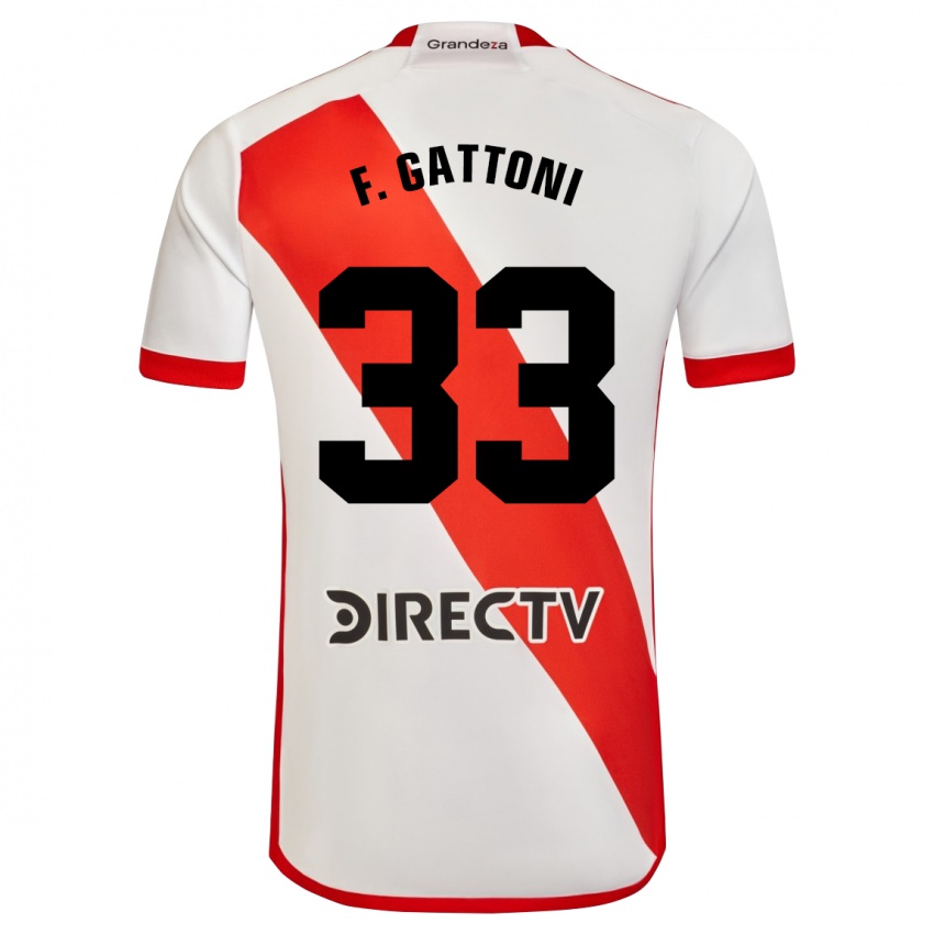 Kinderen Federico Gattoni #33 Wit Rood Thuisshirt Thuistenue 2024/25 T-Shirt