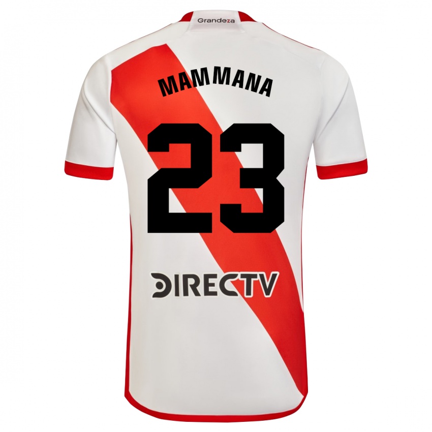 Kinderen Emanuel Mammana #23 Wit Rood Thuisshirt Thuistenue 2024/25 T-Shirt