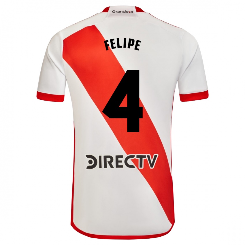 Kinderen Carina Felipe Silva #4 Wit Rood Thuisshirt Thuistenue 2024/25 T-Shirt