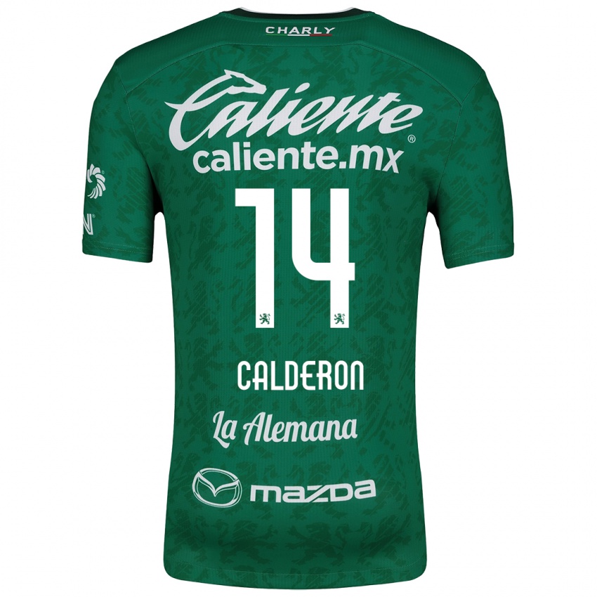 Kinderen Daniela Calderón #14 Groen Wit Thuisshirt Thuistenue 2024/25 T-Shirt