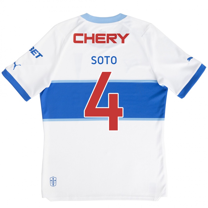 Kinderen Guillermo Soto #4 Wit Blauw Thuisshirt Thuistenue 2024/25 T-Shirt