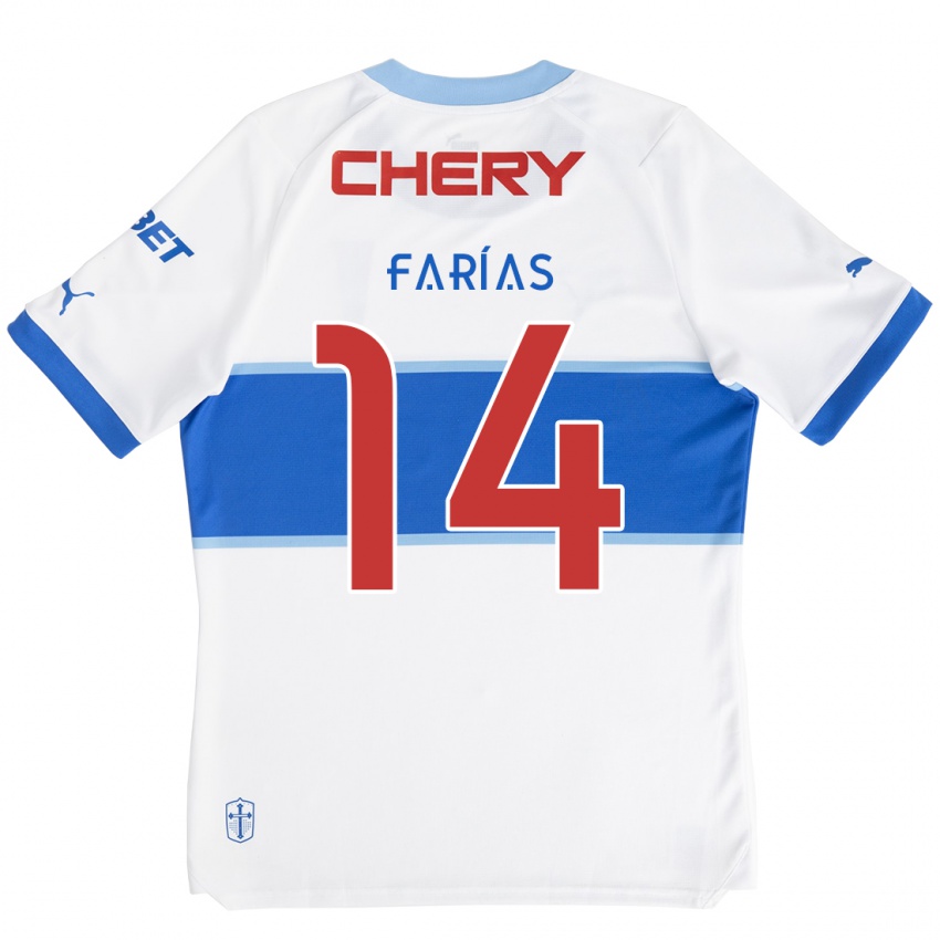 Kinderen Agustín Farías #14 Wit Blauw Thuisshirt Thuistenue 2024/25 T-Shirt