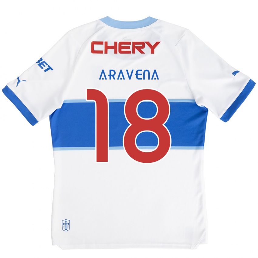 Kinderen Alexander Aravena #18 Wit Blauw Thuisshirt Thuistenue 2024/25 T-Shirt