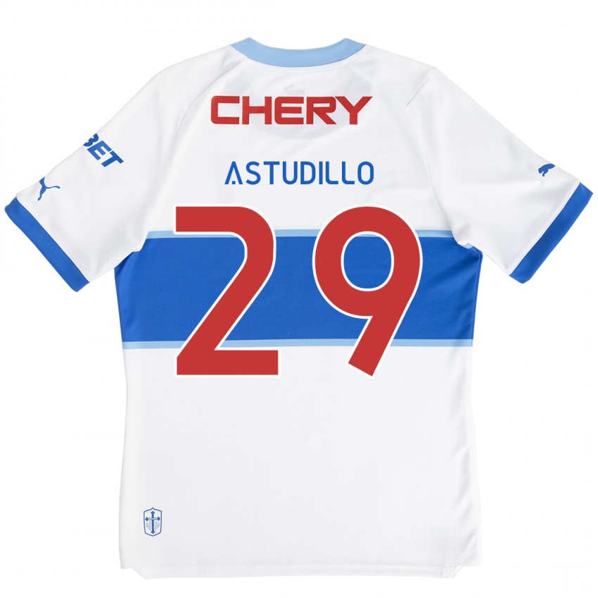 Kinderen Aaron Astudillo #29 Wit Blauw Thuisshirt Thuistenue 2024/25 T-Shirt