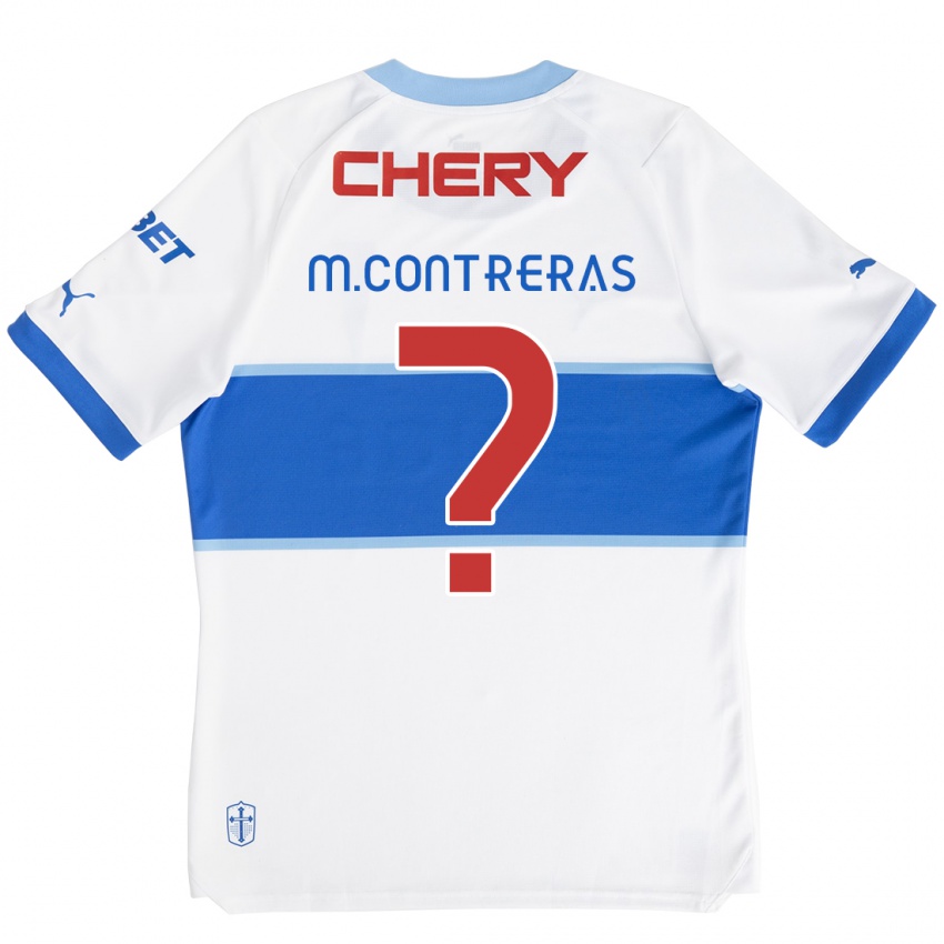 Kinderen Mathías Contreras #0 Wit Blauw Thuisshirt Thuistenue 2024/25 T-Shirt