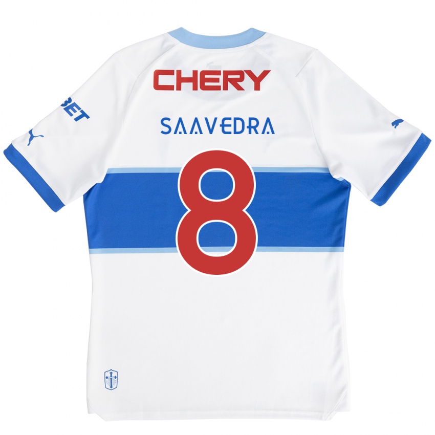 Kinderen Ignacio Saavedra #8 Wit Blauw Thuisshirt Thuistenue 2024/25 T-Shirt