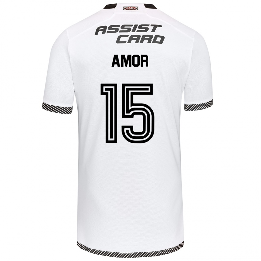 Kinderen Emiliano Amor #15 Wit Zwart Thuisshirt Thuistenue 2024/25 T-Shirt