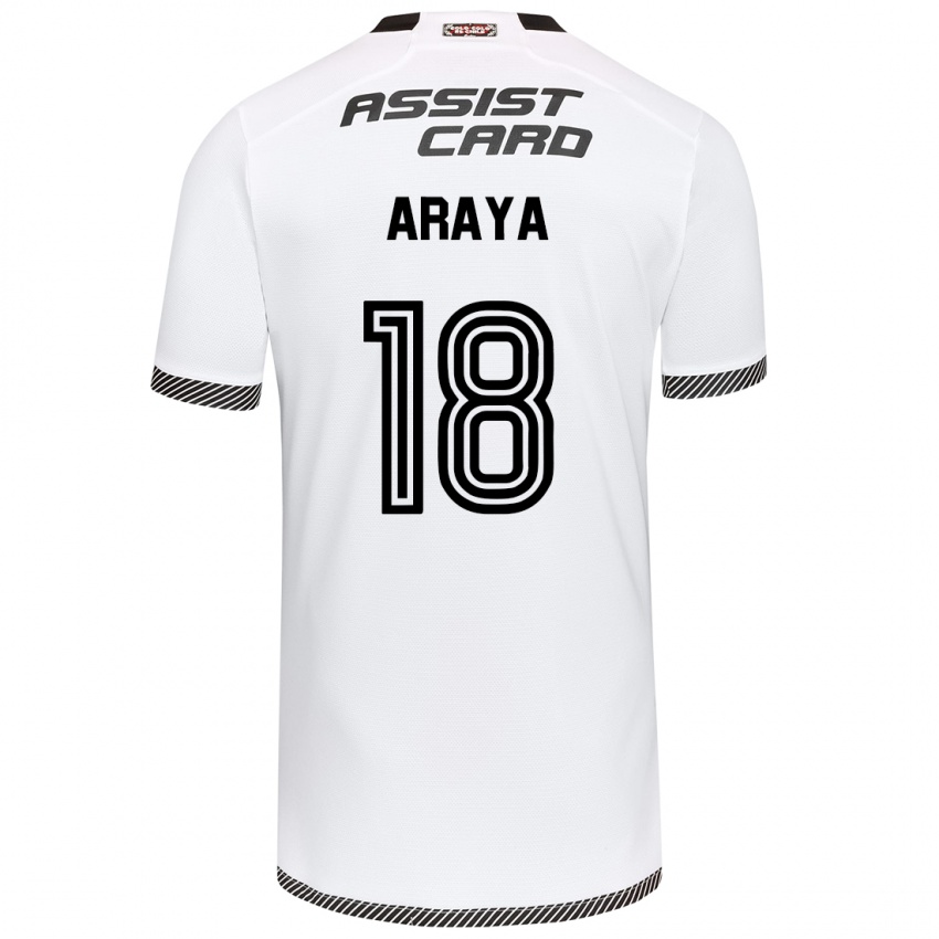 Kinderen Benjamín Araya #18 Wit Zwart Thuisshirt Thuistenue 2024/25 T-Shirt