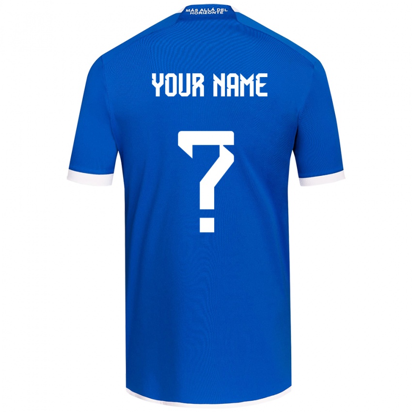 Kinderen Uw Naam #0 Blauw Wit Thuisshirt Thuistenue 2024/25 T-Shirt