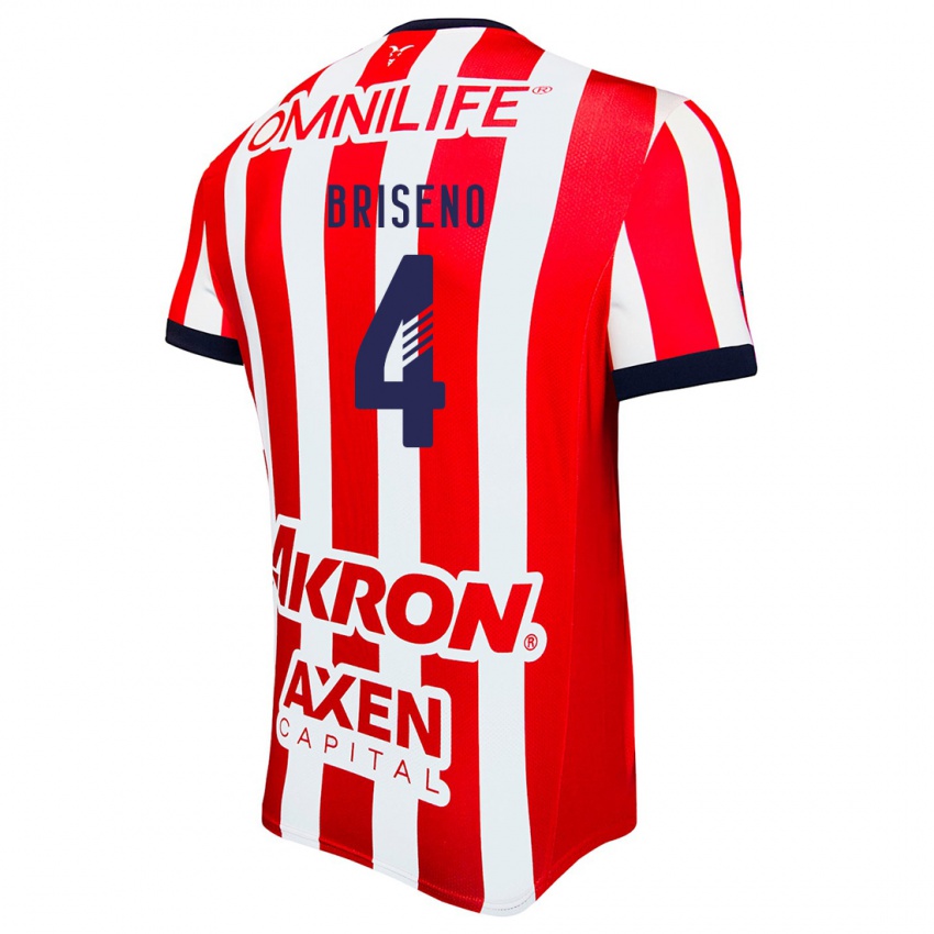 Kinderen Antonio Briseño #4 Rood Wit Blauw Thuisshirt Thuistenue 2024/25 T-Shirt