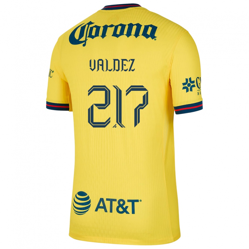 Kinderen Víctor Valdez #217 Geel Blauw Thuisshirt Thuistenue 2024/25 T-Shirt