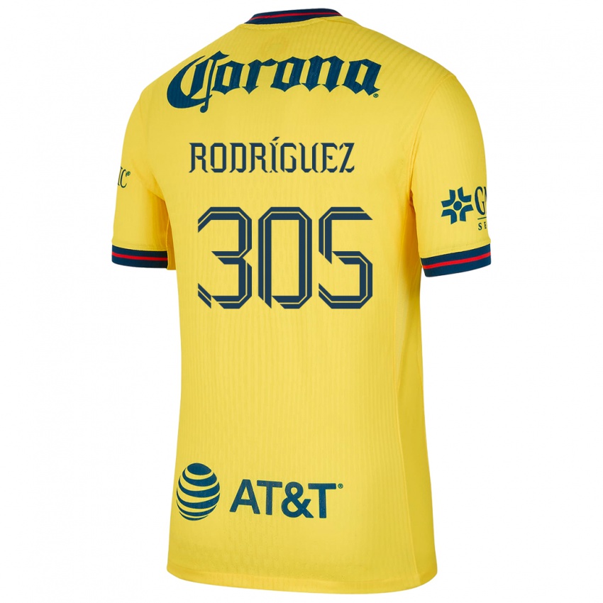 Kinderen Bryan Rodríguez #305 Geel Blauw Thuisshirt Thuistenue 2024/25 T-Shirt